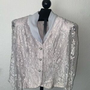 vintage boston maid white lace blazer jacket 1980s🤍